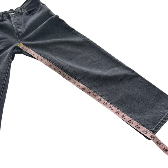 LEVI’S Washed Black 501’s Button Fly Straight Leg Jeans 36200-0014 Crop W24 L26 - Picture 15 of 15